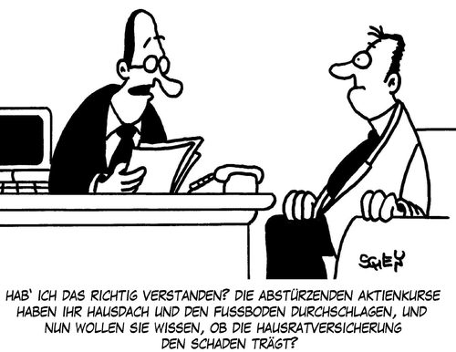 Cartoon: Schaden (medium) by Karsten Schley tagged versicherungen,geld,wirtschaft,business,finanzkrise,börsencrash,börsenkurse,börse,aktienkurse,aktien,aktienkurse,börse,börsenkurse,bärsencrash,finanzkrise,business,aktien