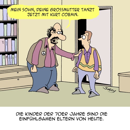 Cartoon: Voll einfühlsam! (medium) by Karsten Schley tagged 70er,eltern,kinder,familie,leben,tod,erziehung,musik,70er,eltern,kinder,familie,leben,tod,erziehung,musik