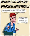 Cartoon: AKK ist witzig (small) by Karsten Schley tagged akk,cdu,kanzlerin,wahlen,deutschland,politik,politikerinnen,humor,homophobie