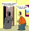 Cartoon: Blitzmerker (small) by Karsten Schley tagged leben,tod,männer,gesellschaft,hausbesitzer,bildung