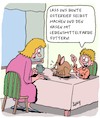 Cartoon: Frohe Ostern! (small) by Karsten Schley tagged religion,christentum,feiertage,kirche,ostern,jesus,bibel,katholizismus,hasen,ostereier,familien,kinder,diy
