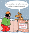 Cartoon: Hinterhältig (small) by Karsten Schley tagged tiere,mentalität,haustiere,hunde,natur,wachhunde,menschen,winter,schnee,gesellschaft