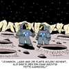 Cartoon: Hol die Flinte! (small) by Karsten Schley tagged raumfahrt,weltraum,astronauten,jagd,jagen,waffen,tiere,kaninchen