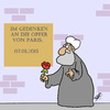 Cartoon: Im Gedenken (small) by Karsten Schley tagged terror,frankreich,paris,mohammed,moslems,religion,cartoons,cartoonisten,charlie,hebdo,freiheit,medien,presse