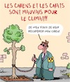 Cartoon: Les Chats et les Chiens (small) by Karsten Schley tagged animaux,climat,environnement,carnivores,chiens,aveugles