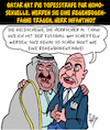 Cartoon: Todesstrafe für Homosexuelle (small) by Karsten Schley tagged qatar,homosexuelle,fußball,fifa,infantino,sport,regenbogenflagge,business,wm,politik,menschenrechte