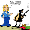 Cartoon: Wahlkämpfer (small) by Karsten Schley tagged politik,frankreich,fn,wahlen,marine,le,pen,rechtsextremismus,faschismus,europa,eu,rassismus,religion,daech,isis