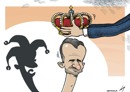 Cartoon: Spanish Monarcomedy (medium) by rodrigo tagged spain,king,crown,prince,felipe,burbon,monarchy,republicans