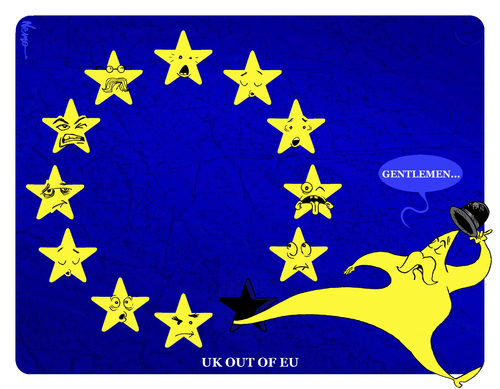 Cartoon: BREXIT UK In  Out of EU (medium) by NEM0 tagged uk,eu,europe,economy,euro,eurozone,cameron,england,gb,great,britain,european