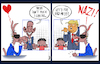 Cartoon: Outrage Over Separated Families (small) by NEM0 tagged donald,trump,barack,obama,media,hypocrisy,family,outrage,illegals,aliens,immigrant,illegal,immigrants,border,build,the,wall,dhs,ice,homeland,security,kirstjen,nielsen,cages,kids,smugglers,human,traffick,flores,settlement,nem0