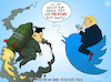 Cartoon: Tweeter in Chief VS Rocket Man (small) by NEM0 tagged trump,kim,jong,un,north,korea,dpkr,us,usa,twitter,rocketman,fire,fury