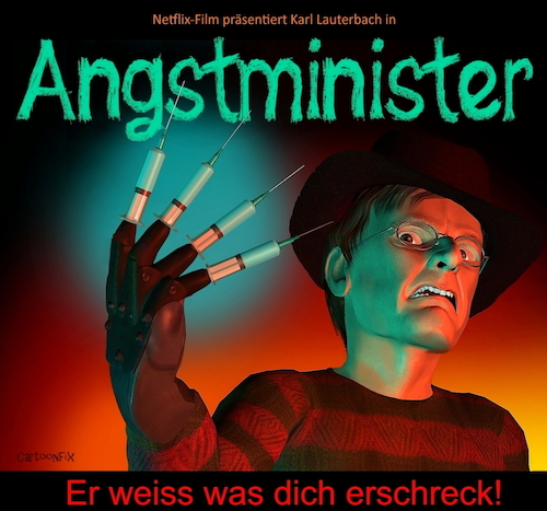 Cartoon: Der Angstminister (medium) by Cartoonfix tagged karl,lauterbach,gesundheitsangstminister,corona,politik,impfpflicht