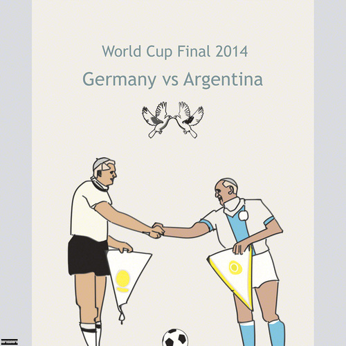 Cartoon: The final game (medium) by nerosunero tagged religion,sport,popes,argentina,germany,cup,world,nerosunero