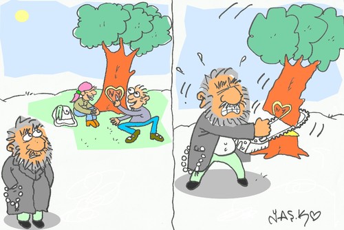 Cartoon: intolerant (medium) by yasar kemal turan tagged intolerant
