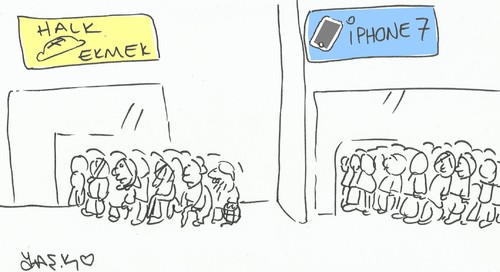 Cartoon: iPhone 7 (medium) by yasar kemal turan tagged iphone