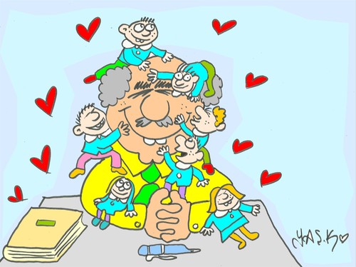 Cartoon: teacher days (medium) by yasar kemal turan tagged teacher,days,love