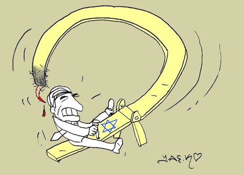 Cartoon: the blood flowing (medium) by yasar kemal turan tagged the,blood,flowing