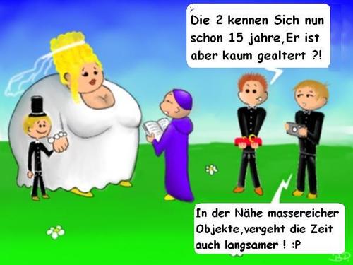 Cartoon: forever young (medium) by benni p-aus-e tagged hochzeit,phisyk,raum,und,zeit