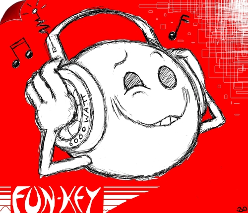 Cartoon: fun-key funk (medium) by benni p-aus-e tagged happy,music,key,funky,funk,fun