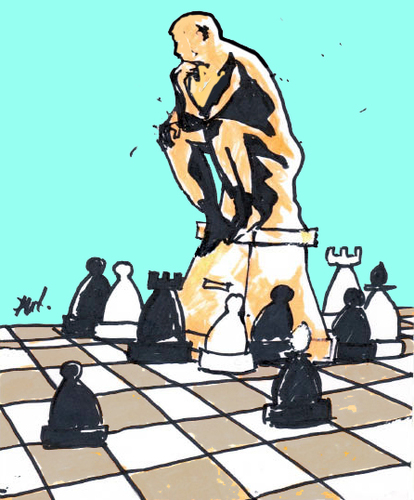 Cartoon: Untitled (medium) by Monica Zanet tagged zanet,free,chess,statue