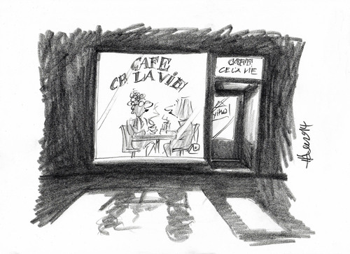 Cartoon: Coffee Stage (medium) by helmutk tagged culture