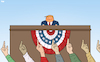 Cartoon: A Parade for Trump (small) by Tjeerd Royaards tagged trump,usa,president,parade,middle,finger,protest