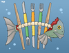 Cartoon: Depletion of the oceans (small) by Tjeerd Royaards tagged fish,ocean,sea,fishing,consumption,food,seafood