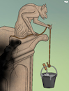 Cartoon: Reconstruction (small) by Tjeerd Royaards tagged notre,dame,church,france,paris,fire,blaze,gargoyle
