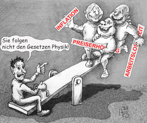 Cartoon: Schaukel (medium) by Back tagged wirtschaft,krise,wirtschaftskrise,preiserhöhung,inflation,lebensstandard