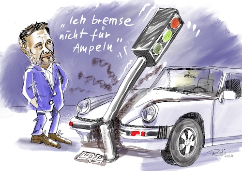 Cartoon: Ampel (medium) by Rudissketchbook tagged fdp,christian,lindner,ampelkoalition,12,punkte,rente,bürgergeld