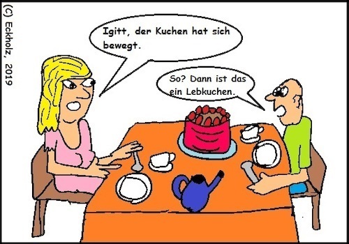 Cartoon: Igitt... (medium) by Sven1978 tagged kuchen,torte,lebkuchen,vesper,kaffee,mann,frau,ehe