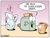 Cartoon: Saure MIlch (small) by Rovey tagged milch sauer küche haushalt toaster tasse