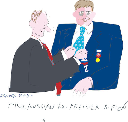 Cartoon: Ex prime minister Robert Fico (medium) by gungor tagged medallion,medallion