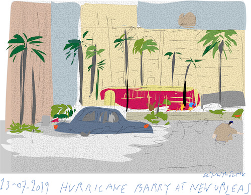 Cartoon: Hurricane Barry (medium) by gungor tagged usa,usa