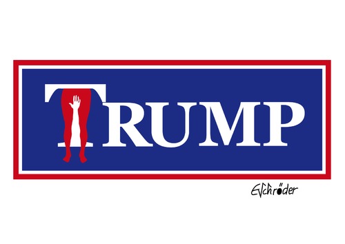 Cartoon: Donald Trump grap (medium) by ESchröder tagged donald,trump,usa,president,wahlen,pussy,grap,frauenfeind,rassist,egoman