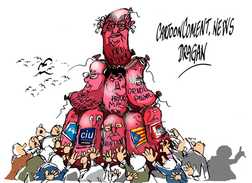Cartoon: Jordi Pujol-ainxanet (medium) by Dragan tagged jordi,pujol,cataluna,ciu,castillo,jumano,corrupcion,ainxanet,chorizo,politics,cartoon