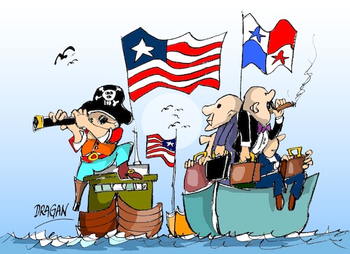 Cartoon: Liberia o de Panama (medium) by Dragan tagged liberia,panama
