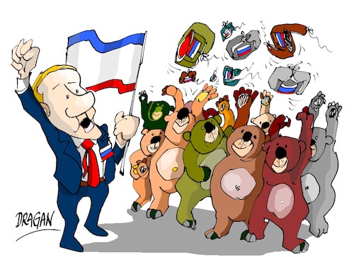 Cartoon: Vladimir Putin-Crimea (medium) by Dragan tagged vladimir,putin,crimea