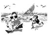 Cartoon: Kim Jong-il   Lee Myung Bak (small) by Dragan tagged kim,jong,il,lee,myung,bak,seul,corea,del,sur,norte,pyongyang,cheonan,politics,cartoon