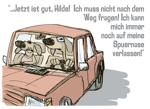 Cartoon: dackels im auto (medium) by jenapaul tagged dackel,hund,humor,witz,auto,atutofahren