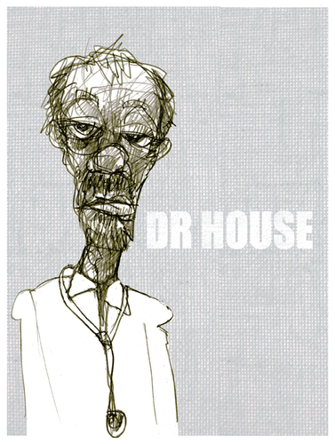 Cartoon: dr house (medium) by jenapaul tagged docotr,house,tv,portrait,karikatur,serial