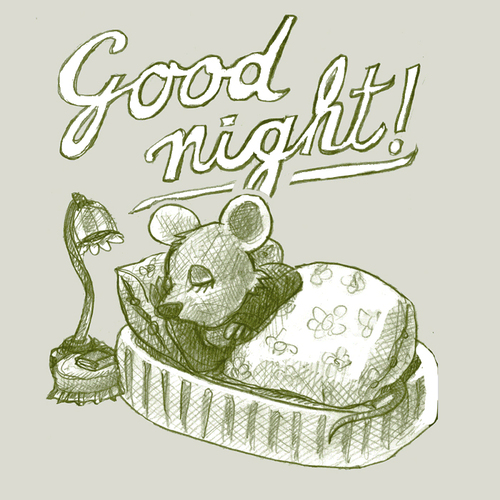 Cartoon: good night (medium) by jenapaul tagged sleep,mouse,children