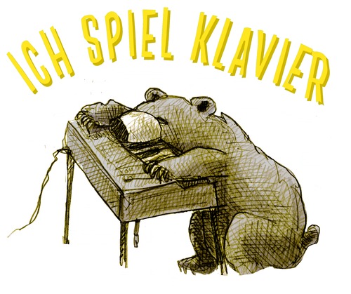 Cartoon: Ich spiel Klavier (medium) by jenapaul tagged klavier,musik,bär,tiere,humor,keyboard