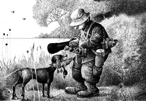 Cartoon: Photohunting (medium) by Wiejacki tagged landscape,water,hunting,nature,jagd,dog