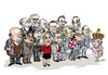 Cartoon: British primeministers (small) by jeander tagged theresa,may,elisabeth,ii,cameron,blair,pm,primeministers,great,britain