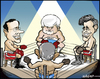 Cartoon: The Candidates (small) by jeander tagged usapresident,election,republicans,ron,paul,mitt,romney,newt,gingrich,rick,santorum