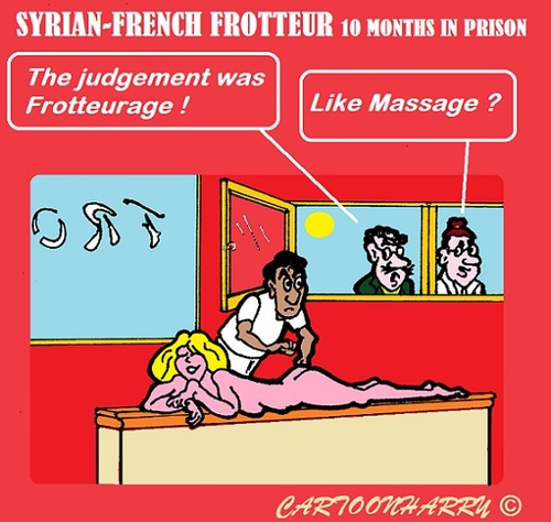 Cartoon: Frotteurage or Massage (medium) by cartoonharry tagged frotteurism,france,holland,rubbing,prison