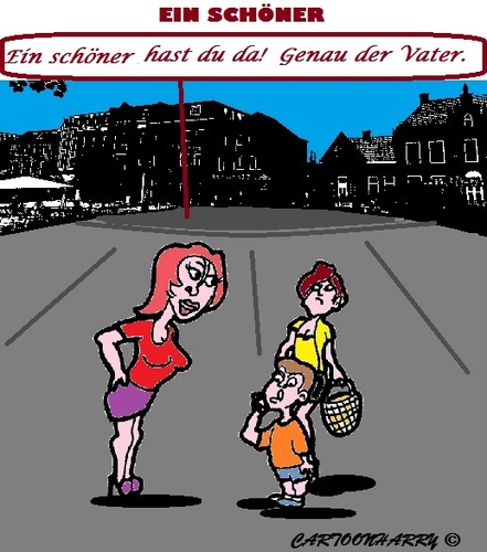 Cartoon: Sie weiss (medium) by cartoonharry tagged vater,mutter,sohn,genau,wissen
