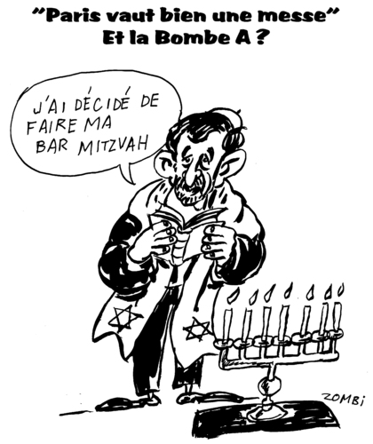 Cartoon: Caricature Ahmadinejad (medium) by Zombi tagged ahmadinejad,bomb,bar,mitzvah,religion