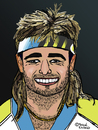 Cartoon: Andre Kirk Agassi (small) by Pascal Kirchmair tagged andre,agassi,caricature,karikatur,portrait,vignetta,cartoon,las,vegas,nevada,usa,tennis